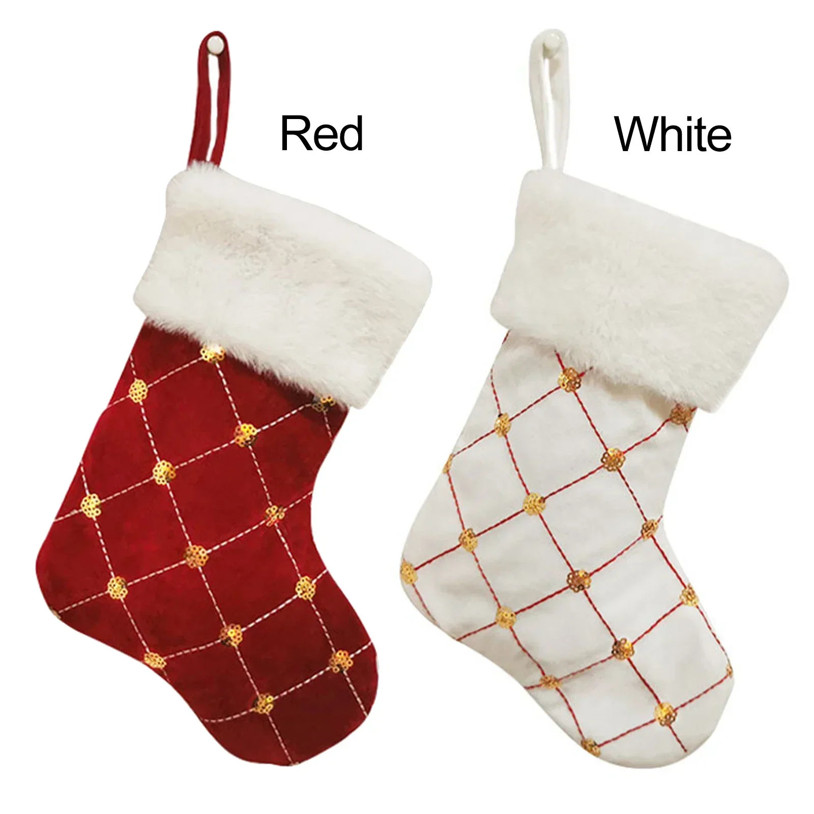 New Year Candy Holder Bags Fireplace Decoration Socks Christmas Stocking Snowman Deer Pocket Hanging Xmas Tree Ornament For Home