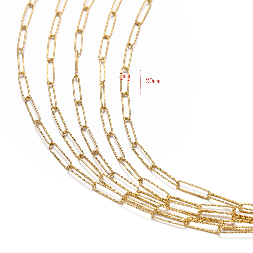 1 Meters 5mm Stainless Steel Flat Rolo Cable Link Chains for DIY Jewelry Necklace Making Findings Bracelets Accessories