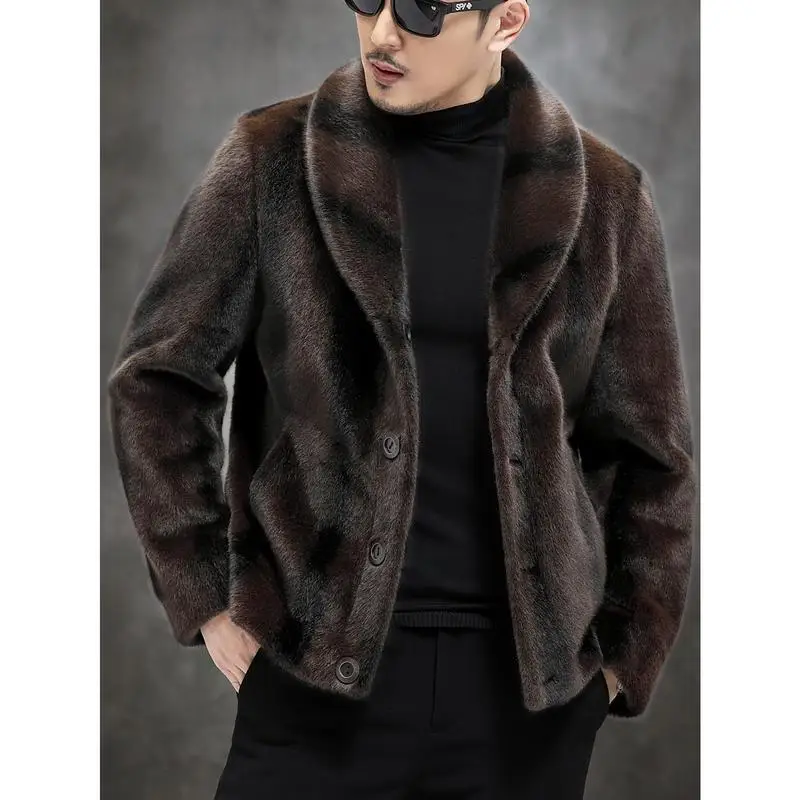 

Double Faced Mens Jacket Warmth Outdoor Spring 2026 Fashion Outerwear Menswear Fur Coated Jacket Two Sided Design