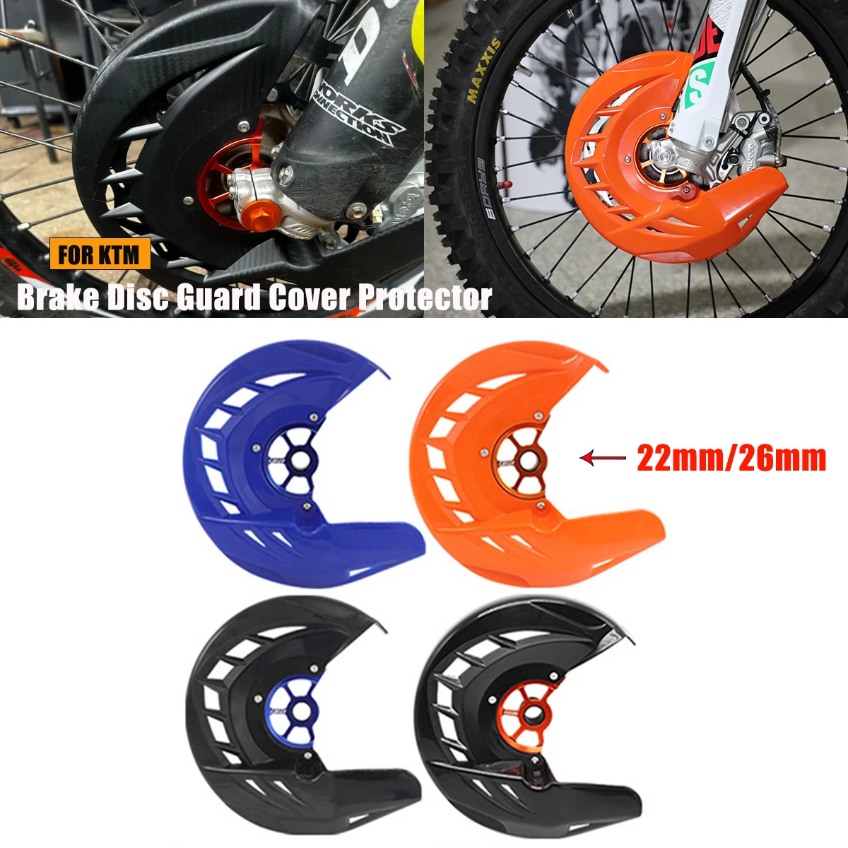 

22mm 26mm Front Brake Disc Guard For KTM Husqvarna 125-400 450 530 SX SXF XC XCF EXC EXCF TC FC Motorcycle Brake Cover 2015-2022