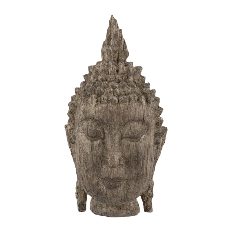 

6.5x6.3x12 Meditating Buddha Head Sculpture, Large
