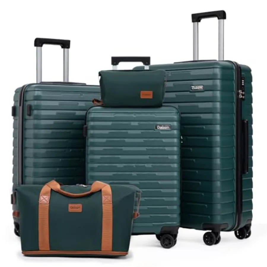 

Набор из 5 чемоданов Cosbarn для путешествий: прочные чемоданы из ABS-пластика с колесами-спиннерами, замком, легкие и долговечные.