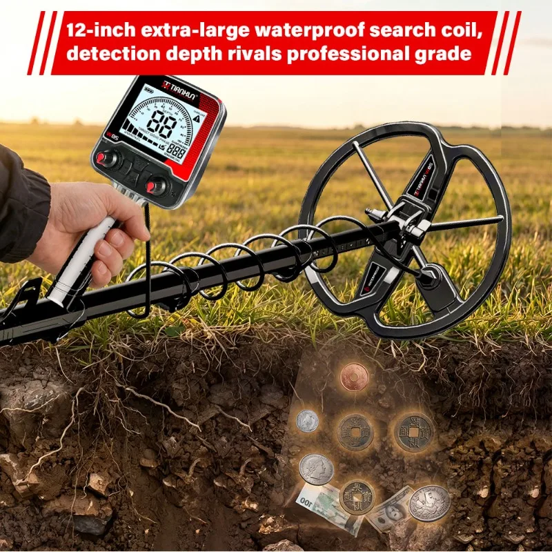 Long Range Fully Waterproof Rechargeable Metal Detector High Sensitivity International Gold Detector All Metal Positioning W85