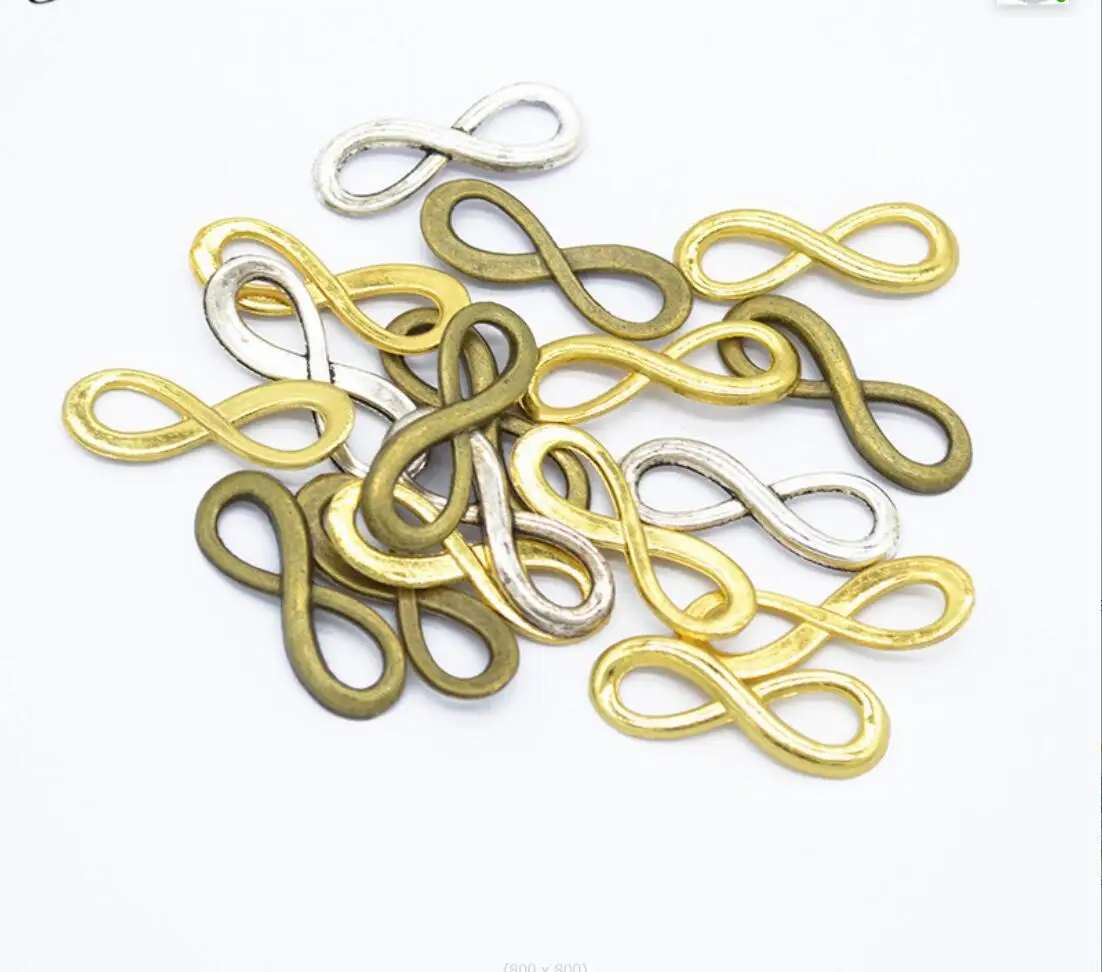 

120Pcs 24*9mm Infinity Number 8 Connectors Charms Bracelet Link Accessories For Diy Jewelry Handmade Necklace Making F0230