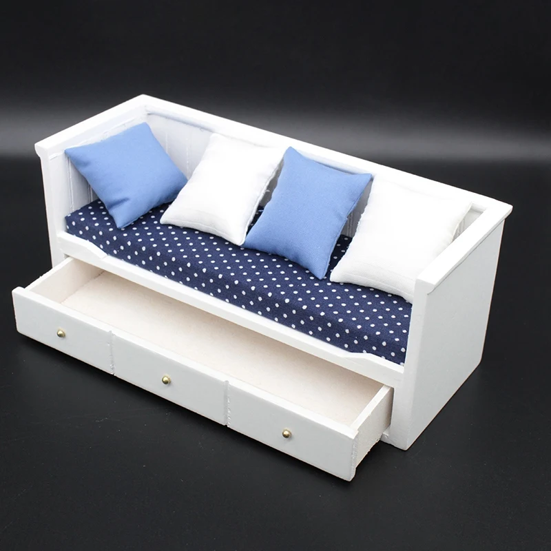 Miniatur Puppenhaus Sofa antike Mini Sofa Wohnzimmer Möbel Holzpuppe nhaus Dekoration Geburtstag Handwerk für Kinder