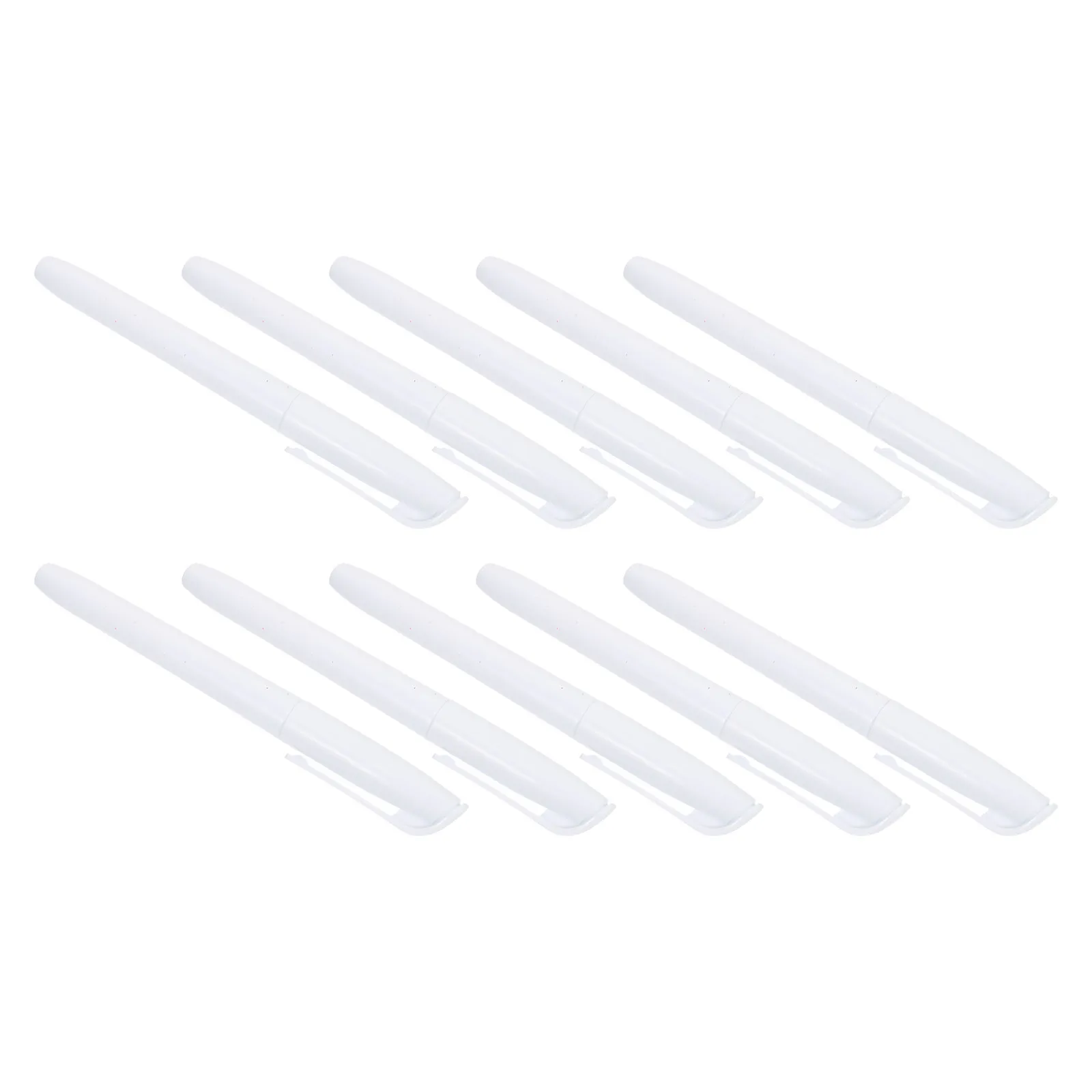 10Pcs White Ink LED Lamp Board Pen Wear-Resistant Tip Smooth Barrel Easy-Clean Portable Dry-Erase Marker for Classroom Drawing