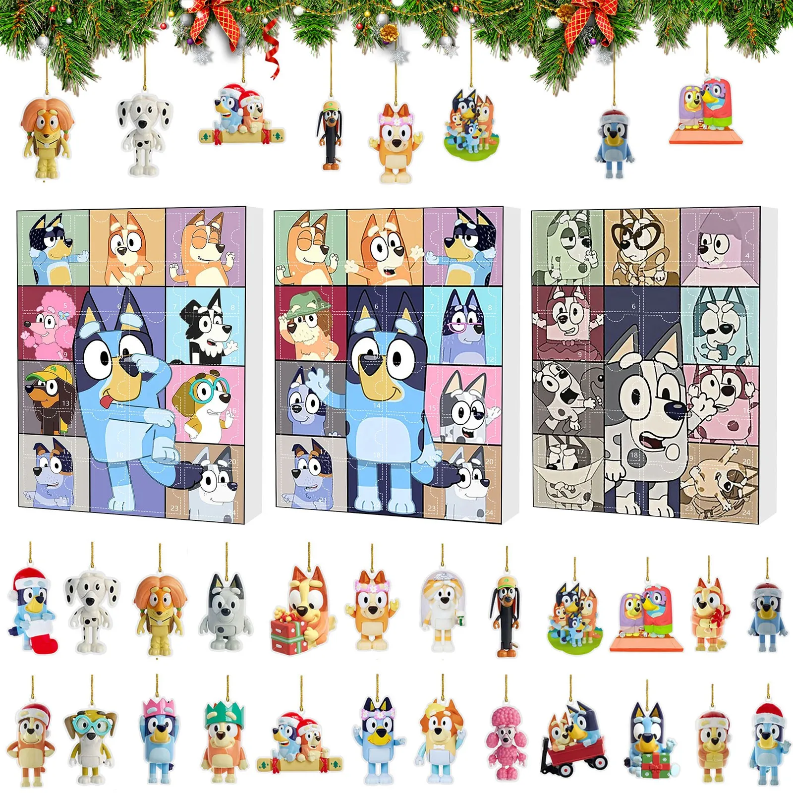 Christmas Advent Calendar with 24 Decorations Christmas Countdown Calendar with Surprise Small Ornaments Blind Box Hot products