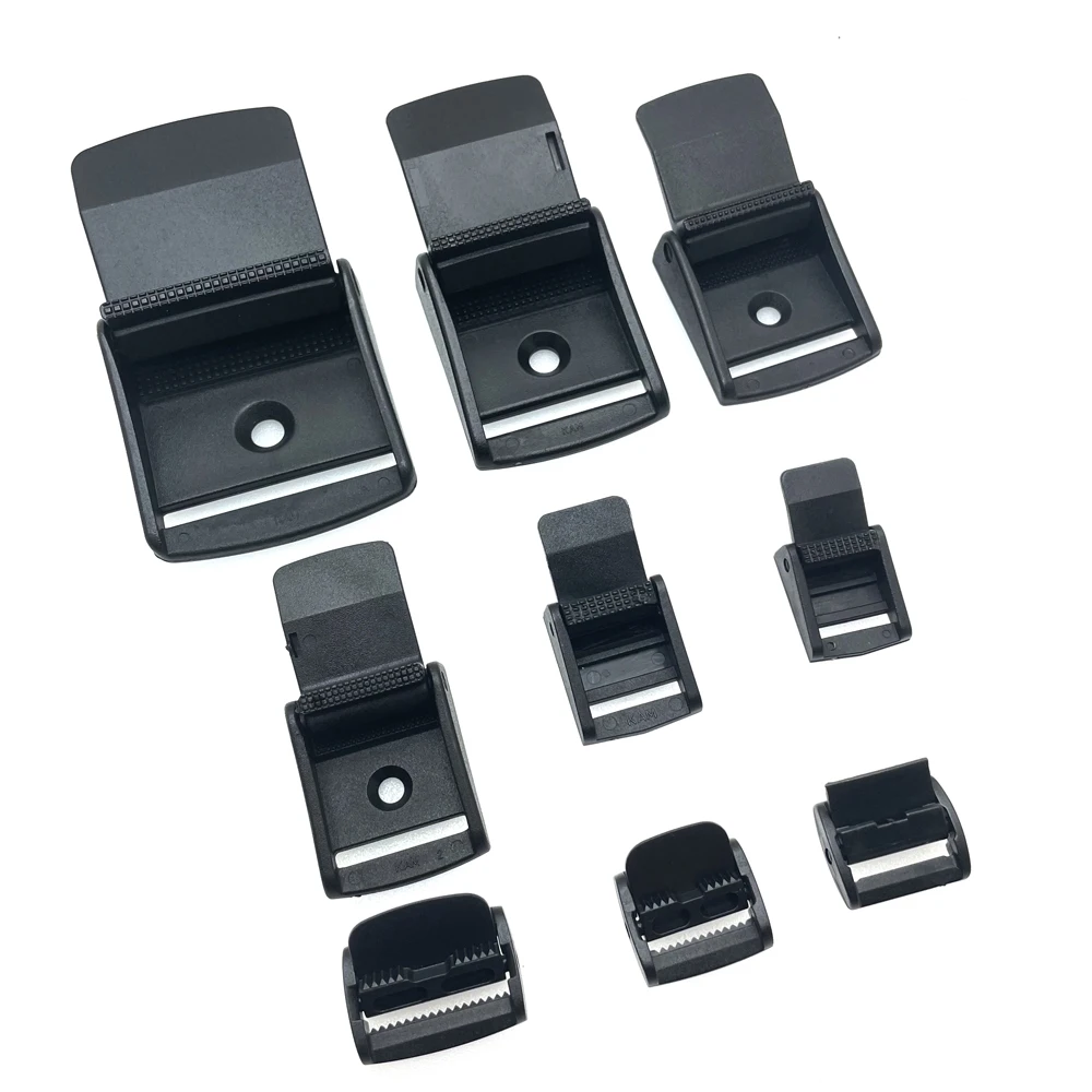 5 Pcs/Pack Cam Buckles Plastic Black Toggle Clip Backpack Straps Webbing 5/8