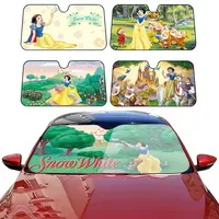 Cartoon PRINCES S-Snow W-White Car SunShade Shade Cooling Windshield Anti-UV Protection Front Sun Protector for Vehicle Interior