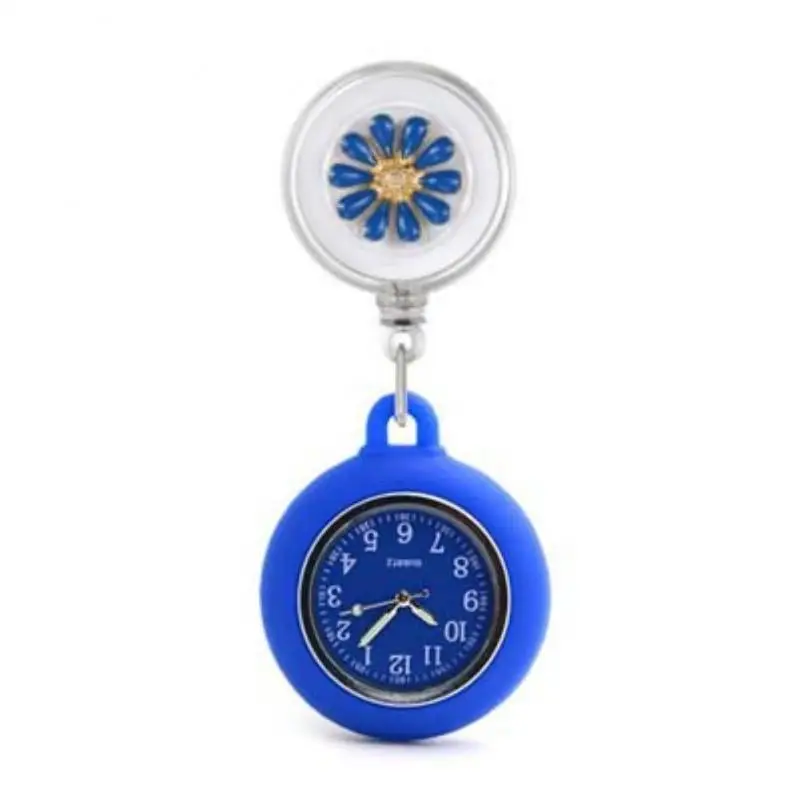 New Retractable Flower Nurse Watch Cartoon Fashion Women Men Gift Quartz Watches Hospital Accessories Hang Nurse Pocket Watch