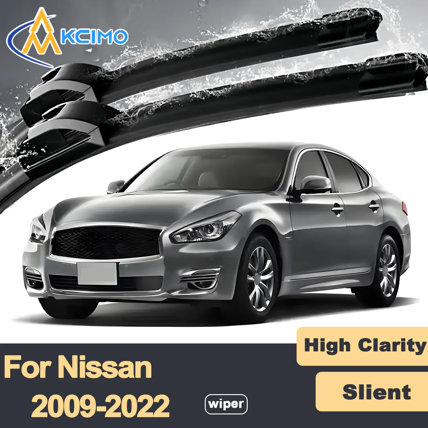 

Premium Rubber Durable Silent Windshield Wiper Blades 2pcs for Nissan Fuga Y51 2009-2022 Mitsubishi Proudia Infiniti M Q70