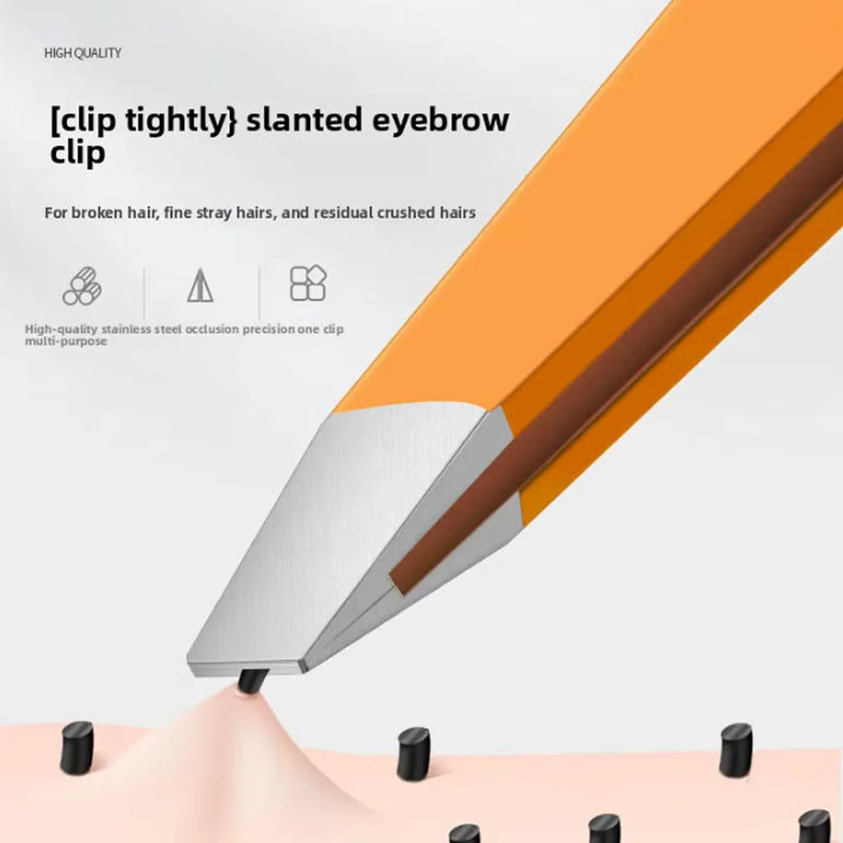 Pinzette per capelli per sopracciglia in acciaio inossidabile Testa inclinata Precisione per sopracciglia in acciaio inossidabile Barba Strumento per la cura dei peli del viso e la rifinitura