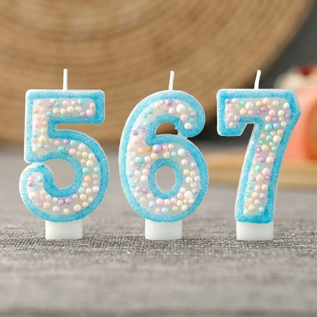 Colorful Ball Creative Digital Birthday Candle - Kids‘ Cake Atmosphere Ornament for Children’s Birthday