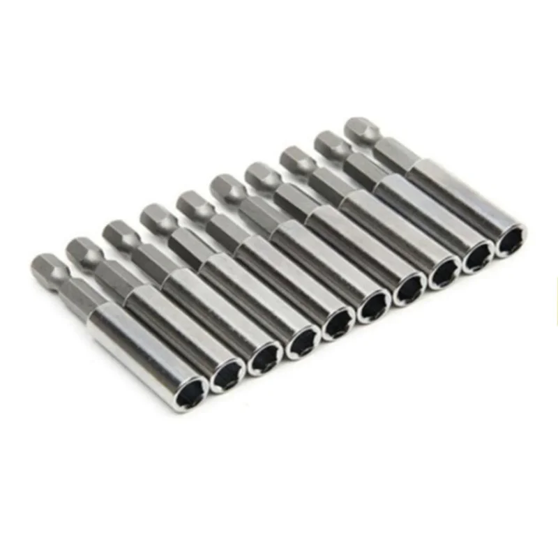 

Set of 10 Magnetic Screwdriver Extension Bit Tips Holder 60mm 1/4in Hexagon Shank Set Drill Bit Adapter Extend Socket Tools