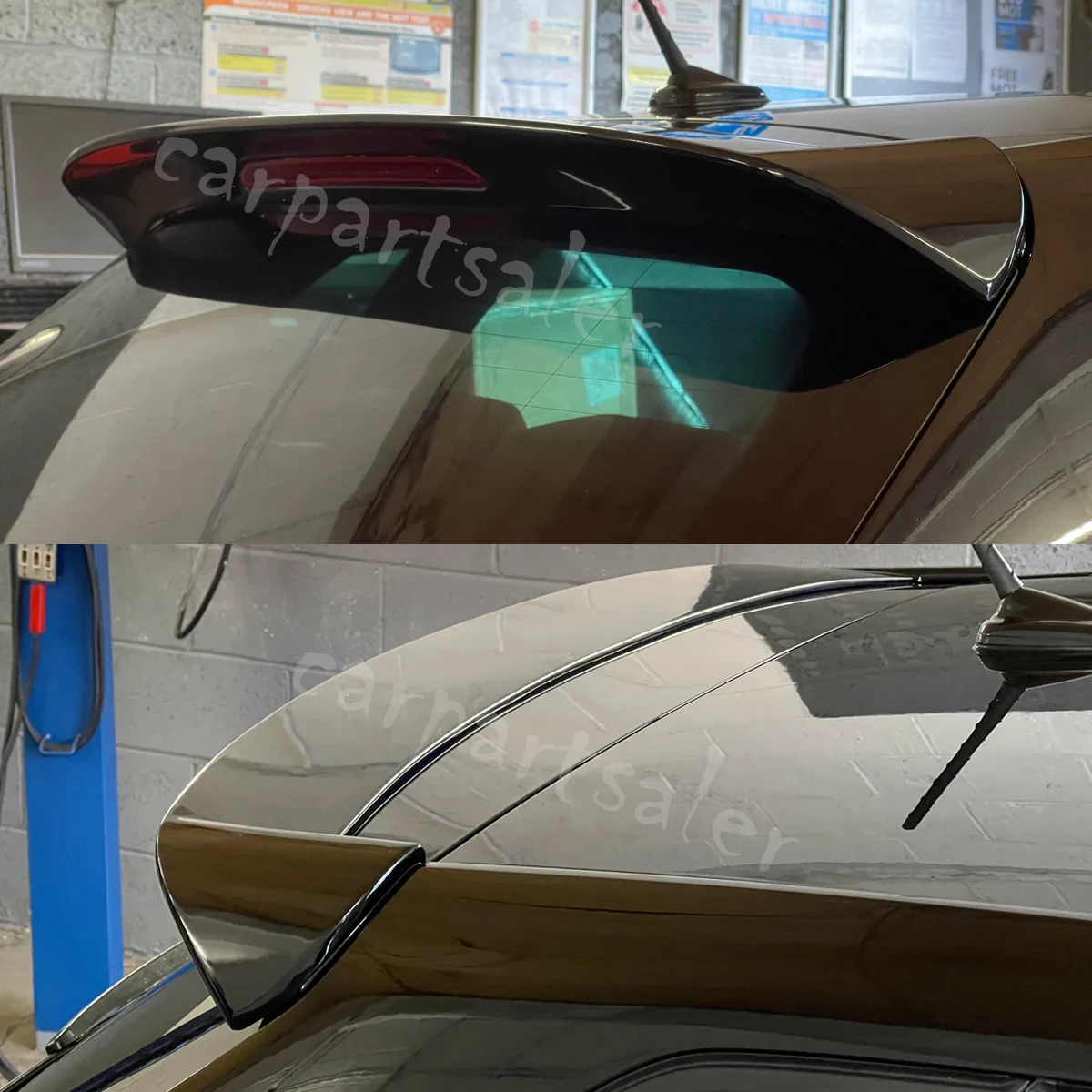 Für Seat IBIZA 5DR MK5 6F 2017 2018 2019 2020 2021 Heckklappen-Spoiler Flügel Karosserie-Kit Hochglanz Schwarz Kompatibel mit Dachspoiler