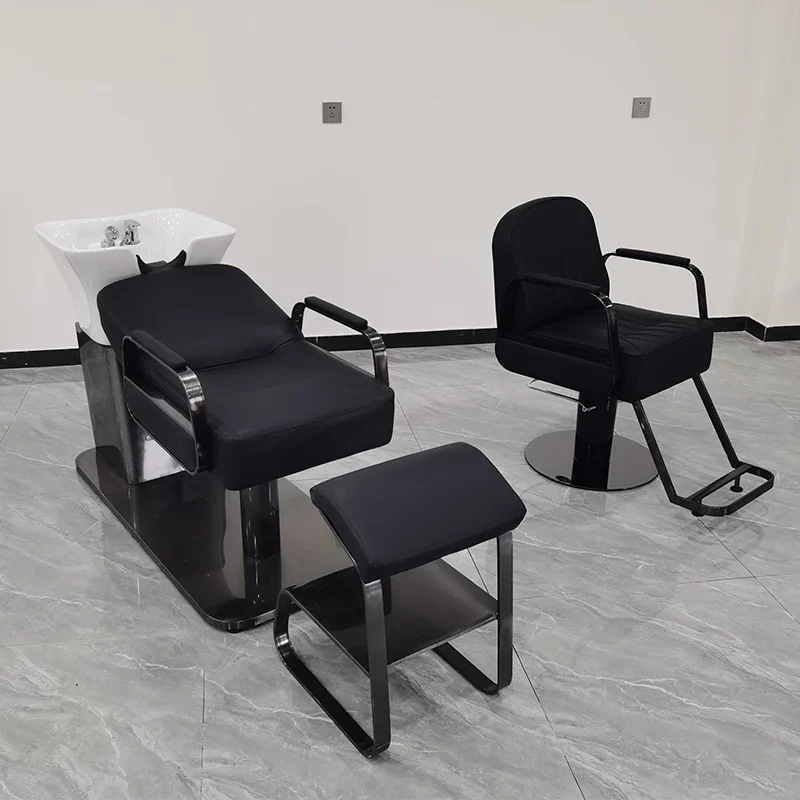 Hairdressing Recliner Shampoo Chairs Bed Hair Salon Dedicated Massage Shampoo Chairs Hair Salon Massageador Furniture QF50SC