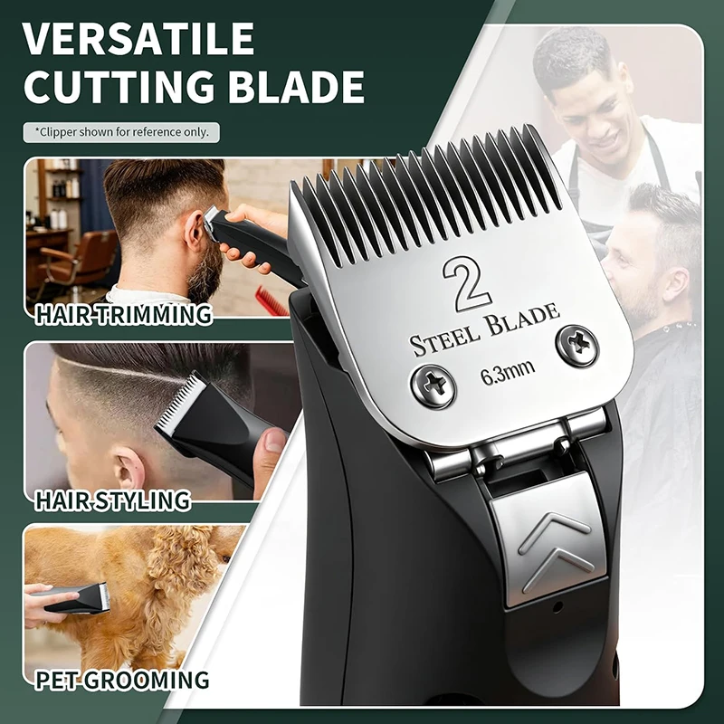 Size 2 Clipper Blade 6.3mm Haircut Professional Electric Clippers Compatible with Oster Classic 76 Silver Also Fits Andis A5 - view 5