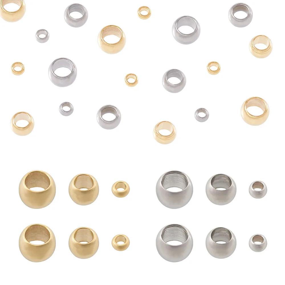 

700Pcs 1.5-3mm 304 Stainless Steel Loose Spacer Beads Rondelle Real 24K Gold Plated for DIY Bracelet Necklace Jewelry Making