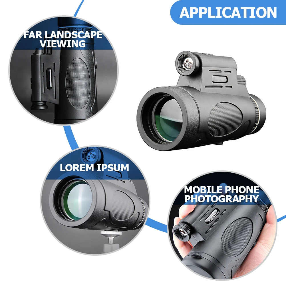 

Monocular Telescope with Lights 18mm Eyepiece High Magnification Night Vision Outdoor Portable Adult Kids Blue LED Infrared