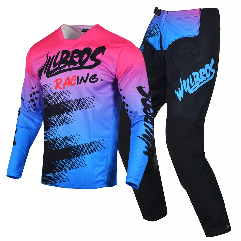 

Willbros Motocross MX Jersey and Pants Combo Gear Set Motorcycle MTB DH BMX Dirt Bike Mountain Off Road Racing