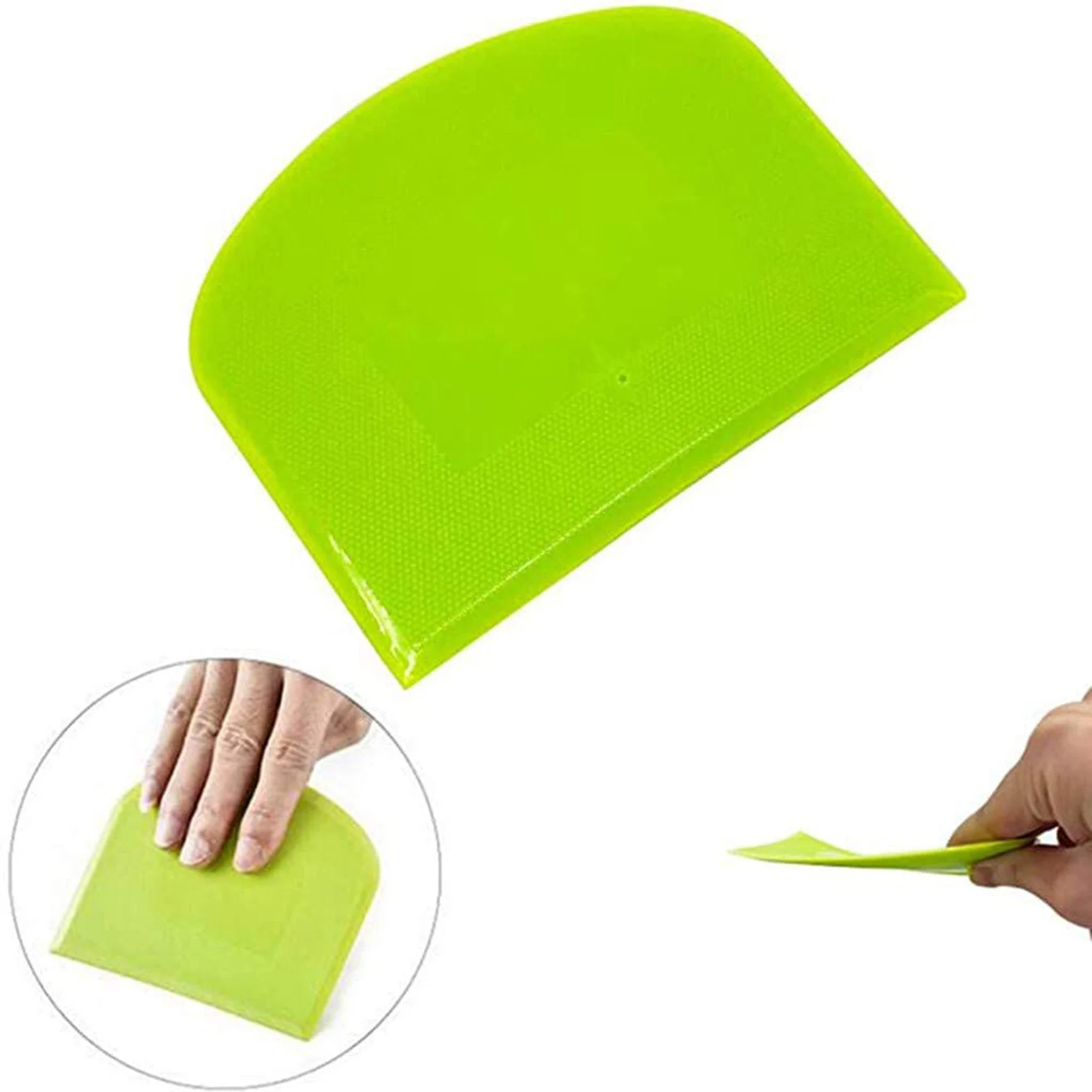 

4 Pieces Dough Scraper Bowl Scraper Food-Safe Plastic Dough Cutter Flexible Plastic Scraper Practical Bench Scraper-ABQU