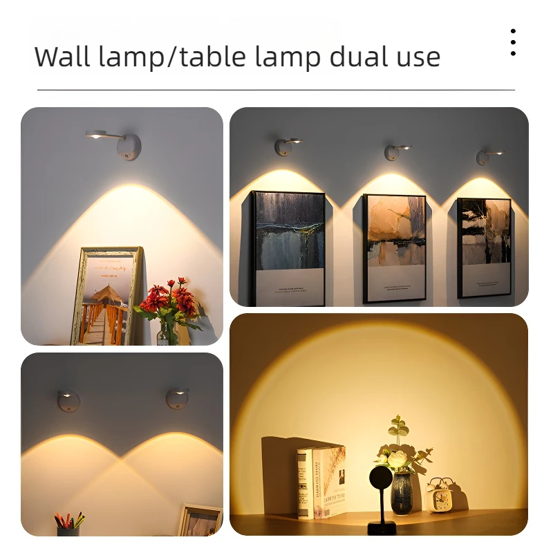 

New charging wiring free indoor wall light spotlights intelligent LED body sensing light remote control illumination light