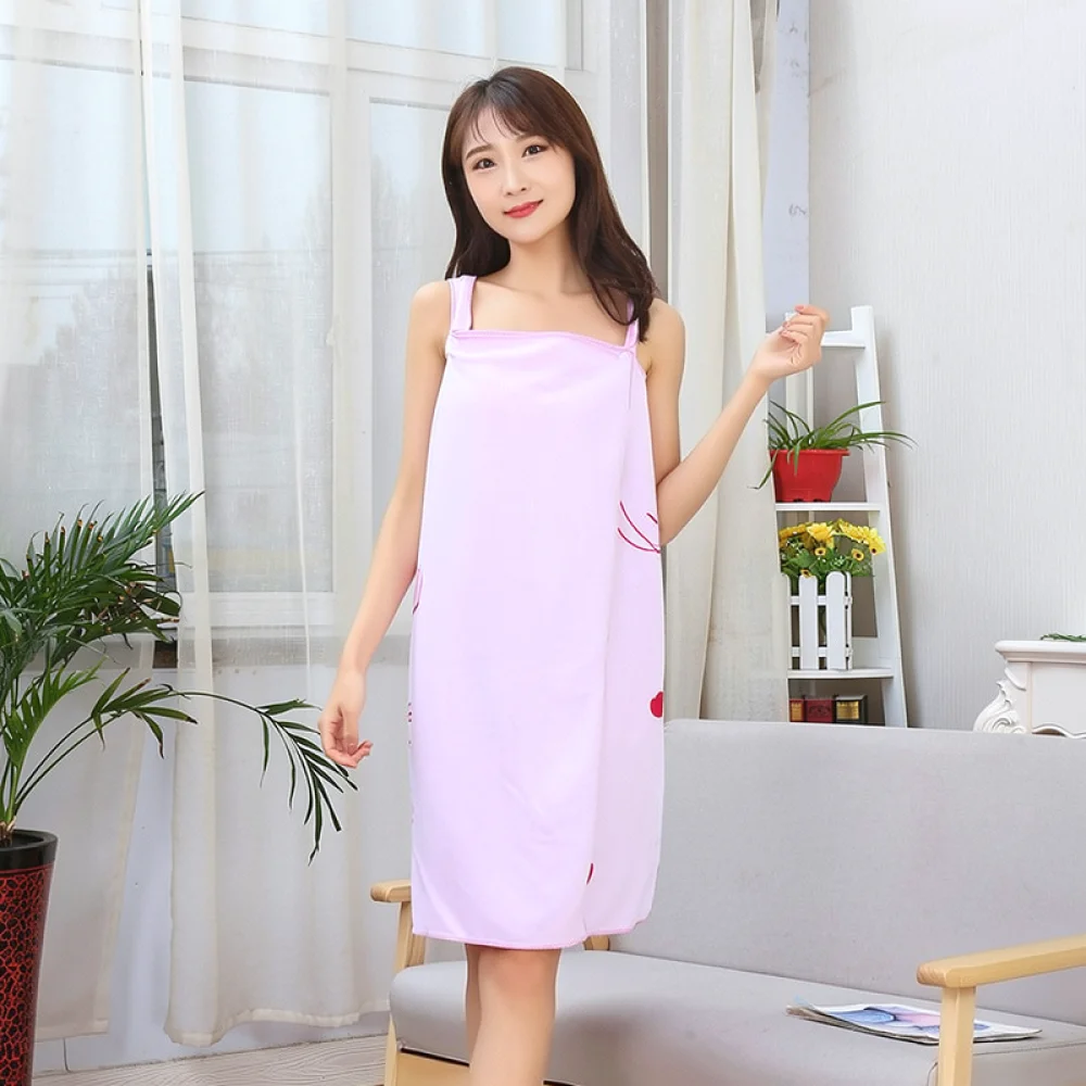 Wearable Bathrobe For Yanze Printed Microfiber Shower Wrap Soft Absorbent Anti Slip Beach Towel Spa Home Bath Dress