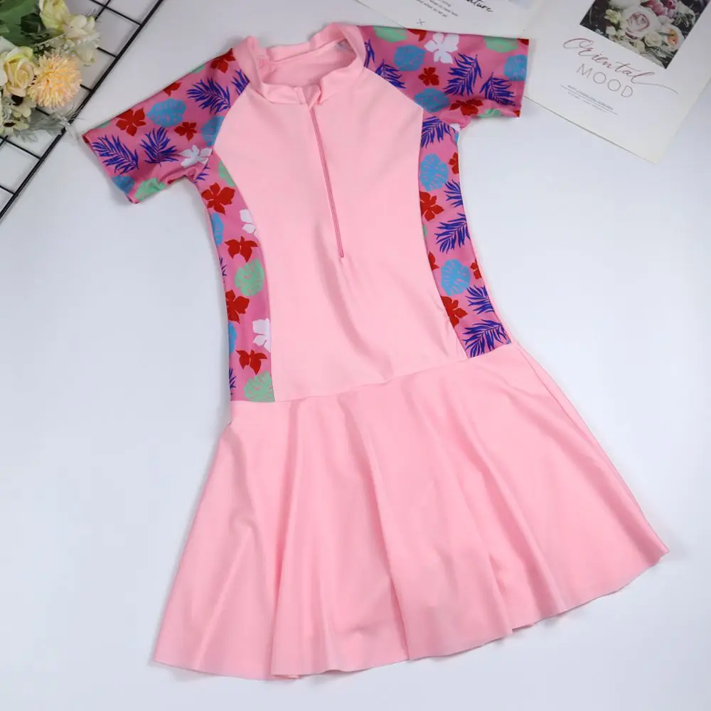 

Short-sleeve jumpsuit for little girls, one-part swimsuit, cute skirt style, fashion, for young children