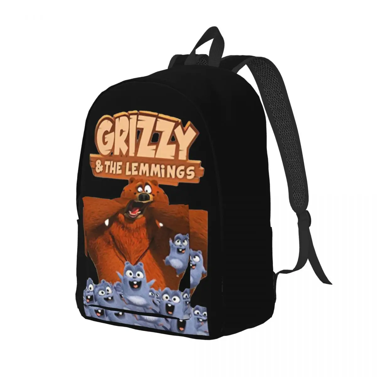 Scare Grizzy And Lemmings Backpack Elementary High College School Student Bookbag Teens Daypack Hiking