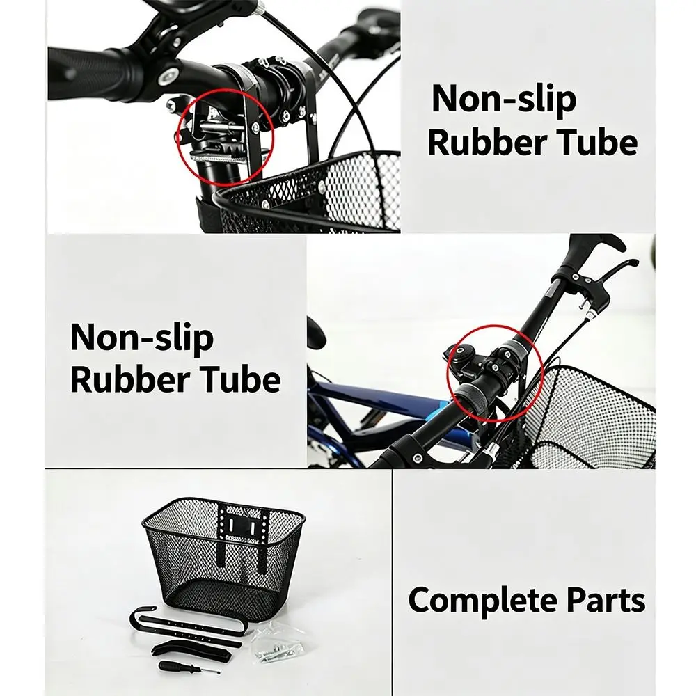 Black/Pink 12/14/16/18/20 inches Hanging Basket Easy To Install Waterproof Bike Rear Mesh Basket Large Cart Fixed Durable