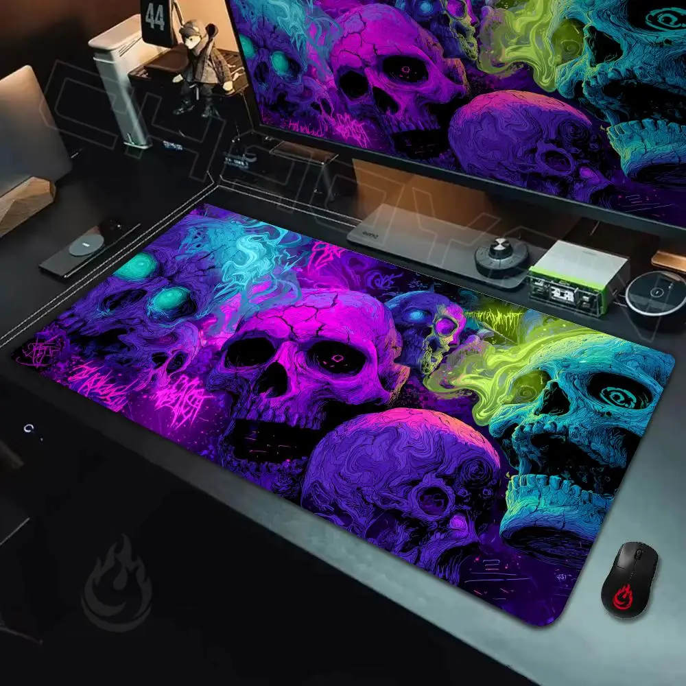 

Fantasy flames and skulls Mouse Pad Desk Mat Large Computer Office Carpet xxl mousepad Gamer gaming pc accessories Keyboard Rug