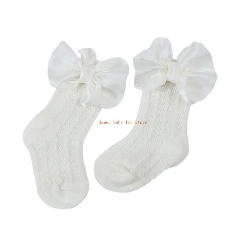 

J0PF Stylish Baby Headwear/Toddlers Socks Delicate Bowknot Decoration Anti-skid Socks Trendy Hair Ornament for Infant Girls