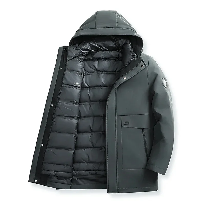 Doudoune rembourrée à capuche pour homme, manteau de luxe, vêtements de créateurs, rembourrage de canard, froid, hiver, nouveau, 2025