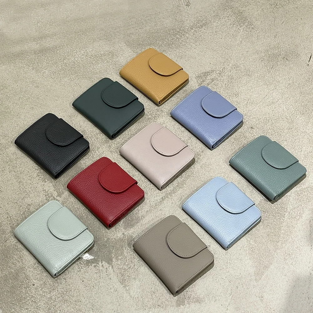 Monogram Initials Women's Wallets Custom Name Gift Luxury Genuine Leather Female Short Creidt Card Purse ID Drive Small Wallet