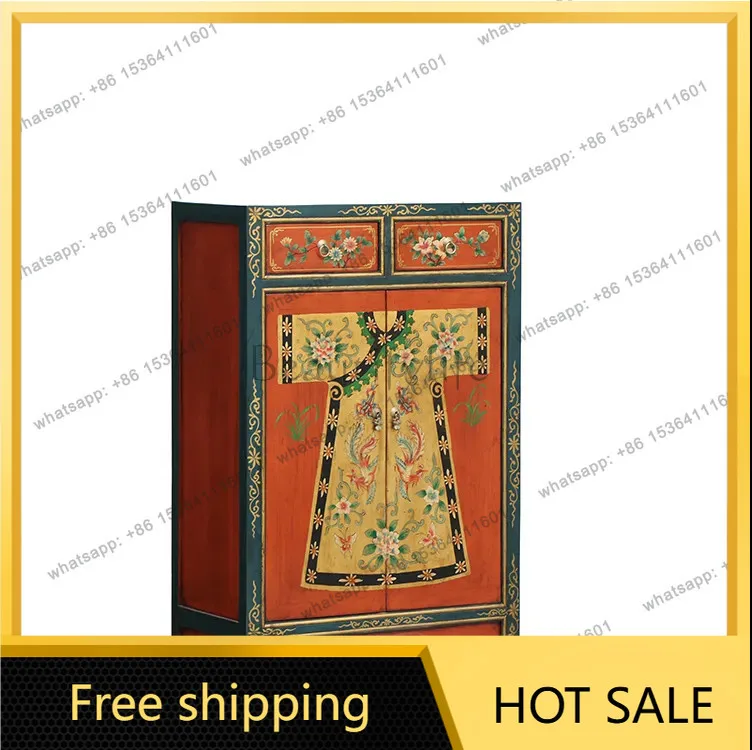 XX. New Chinese furniture antique door cabinet Solid wood antique partition cabinet