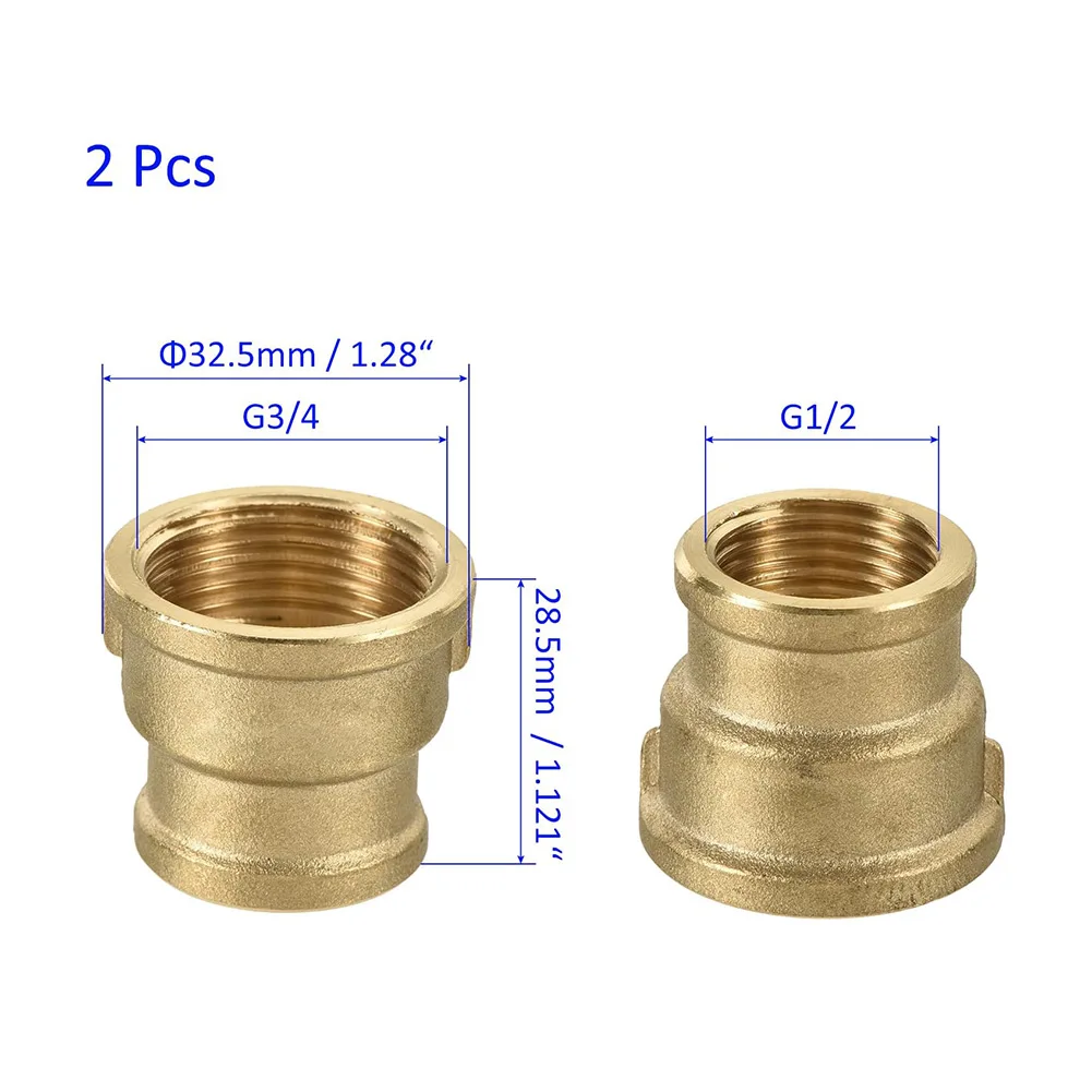 Brass G3/4 x G1/2 Reducing Coupler Set for Industrial For Air Lines Oil Refining and Metallurgical Hydraulic Pipelines