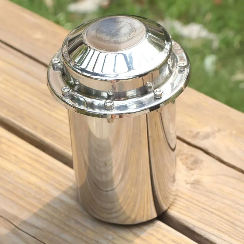 Stainless Steel Time Capsule Sealed Storage Tank Memory Capsule Souvenir Preservation Creative Gift Container 10 × 20cm