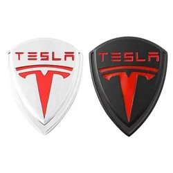 Tesla Model X S Y S Logo Metal Shield Car Decal Car Badge Tail Badge Decorative Sticker Fender Emblem