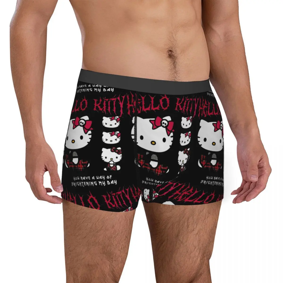 Hello Kitty Halloween Brightening My Day Boxer, Merch Boxers Shorts, Sous-vêtements fantaisie, Boxer Briefs, Gag Soft Quilt Underpants, Man