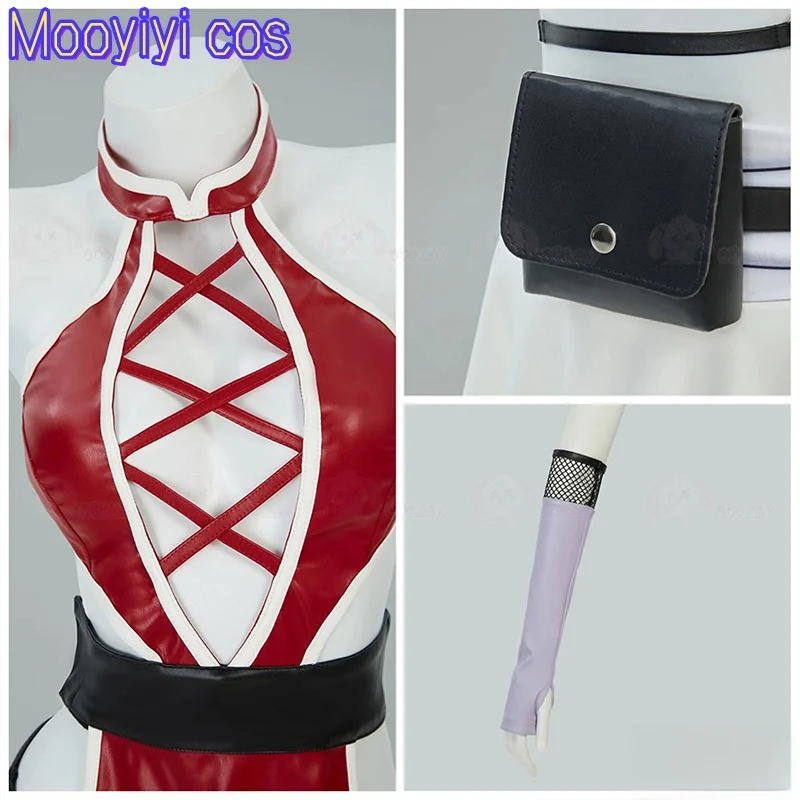 Nuovo costume cosplay Haruno Sakura Halloween Natale Giochi di ruolo Festa Comic S-XL Costume sexy Mooyiyi cos Giacca di pelle rossa
