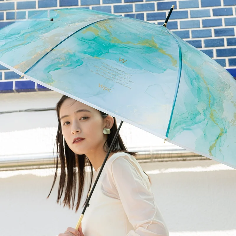 

Портативный прозрачный зонт от дождя для женщин: высокая эстетическая ценность, художественный ретро-дизайн, зонт-желе с длинной ручкой, водонепроницаемый