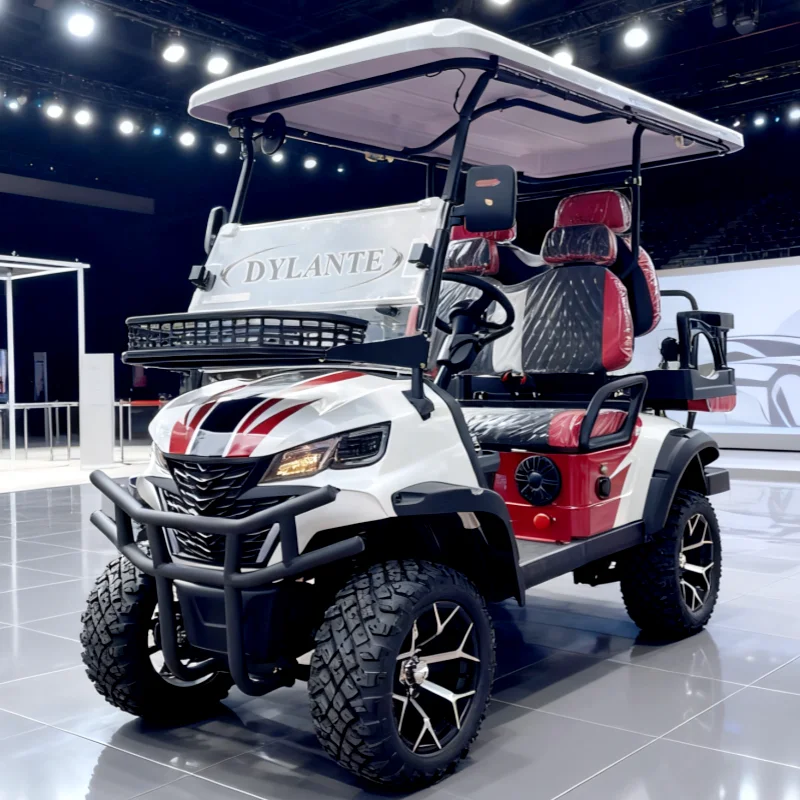 

Hot Selling European Comfort Flip Back Seat New Energy 48V 4 Seats 5kw Motor Electric Golf Cart with DOT And Solar Panel