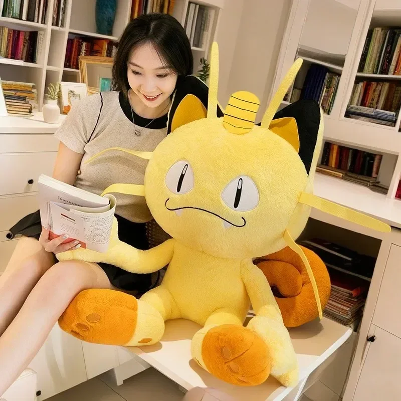 Gorąca nowość! Pluszaki Meowth Pokemon o wysokości 35/70 cm, duże lalki anime, urocze poduszki, gigantyczne pluszaki Pokémon z kreskówek, wypchane prezenty dla dzieci na Boże Narodzenie.