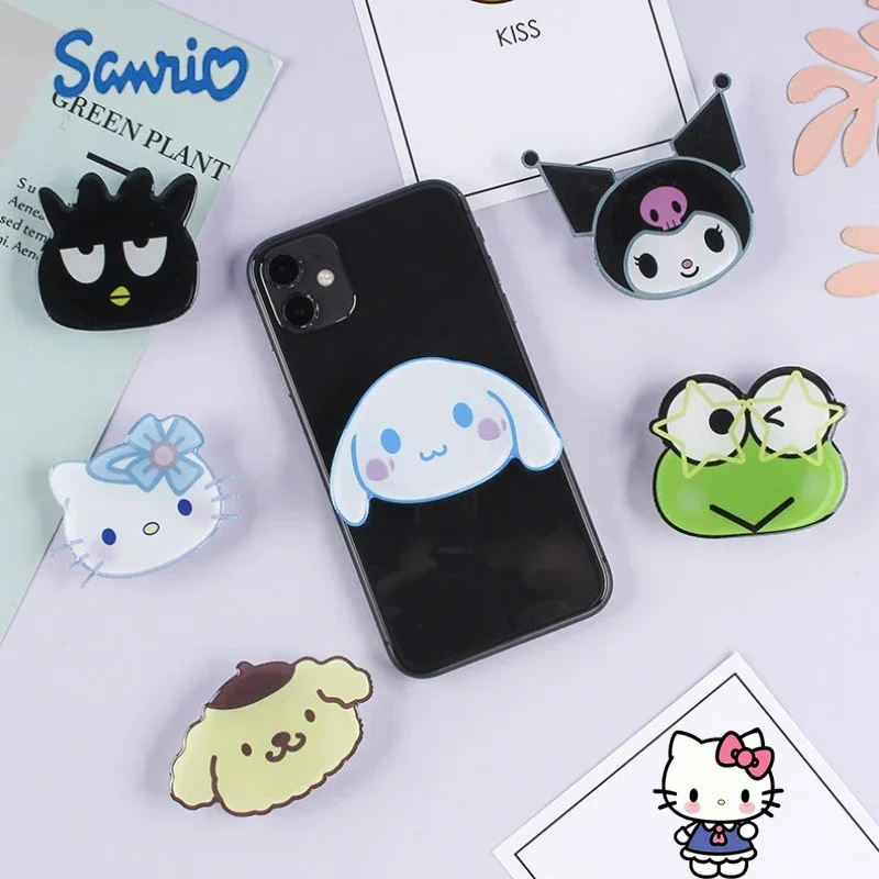 Sanrio Cartoon Hello Kitty Holder Cell Holder Mobile Phone Ring Cute Kuromi Retractable Folding Brithday Gifts