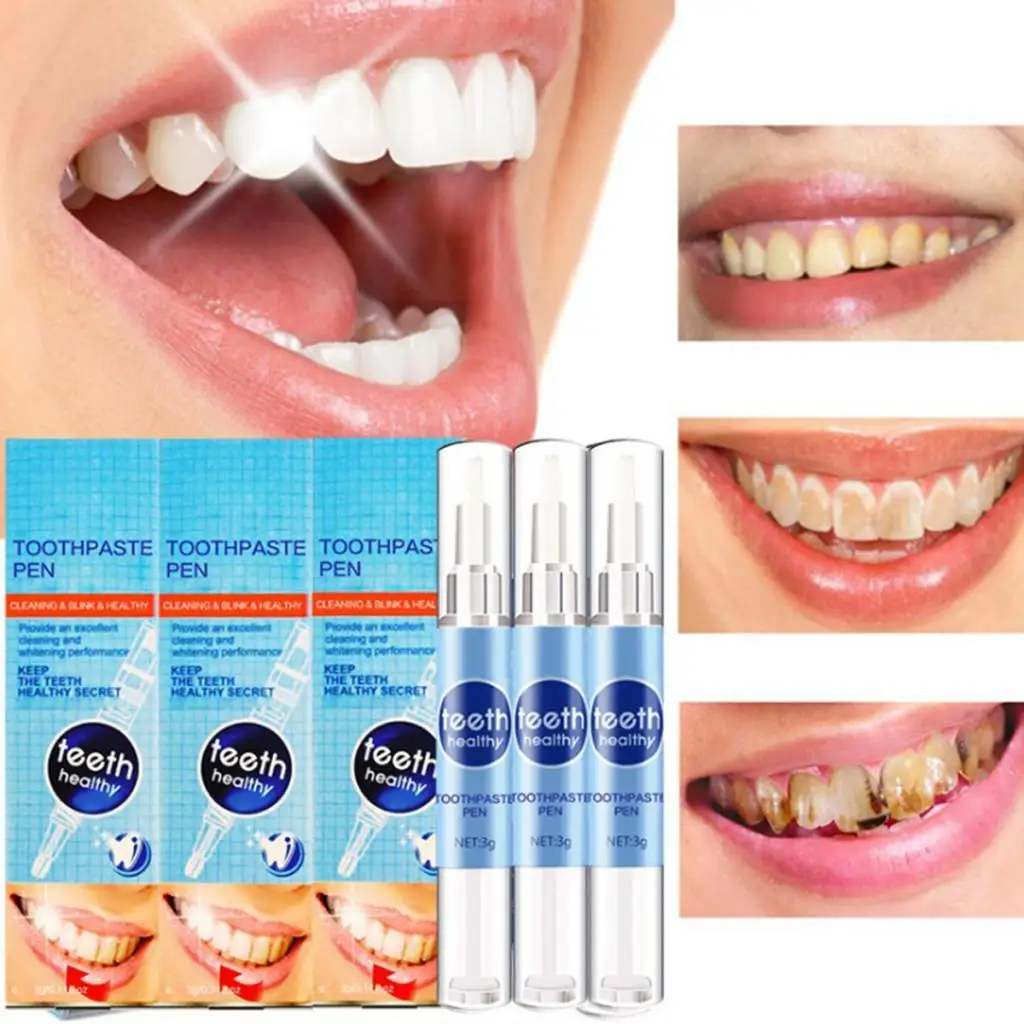 Tooth Whitening Gel Pen Safe Whitening Paste Dental Cleaner Pen Teeth Whitener for Travel and Quick Stain Removal