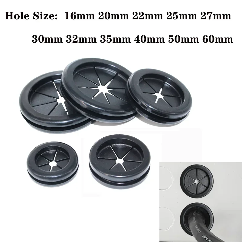 5/10pcs Rubber Grommet Blanking Hole Firewall Hole Plug Electrical Wire Gasket Black Parts 16mm 20mm 22mm 25mm 28mm 30mm to 60mm