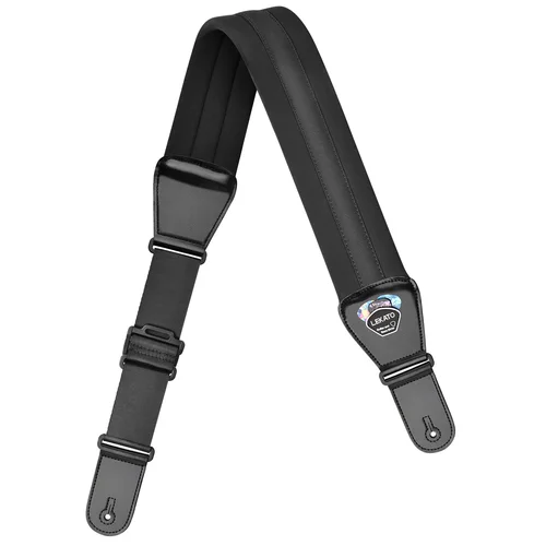 Imagen 2 del producto Correa de bajo LEKATO LGS-2 con 6 púas, correa de bajo eléctrico acústico de cuero de vaca ajustable, accesorios de piezas de guitarra