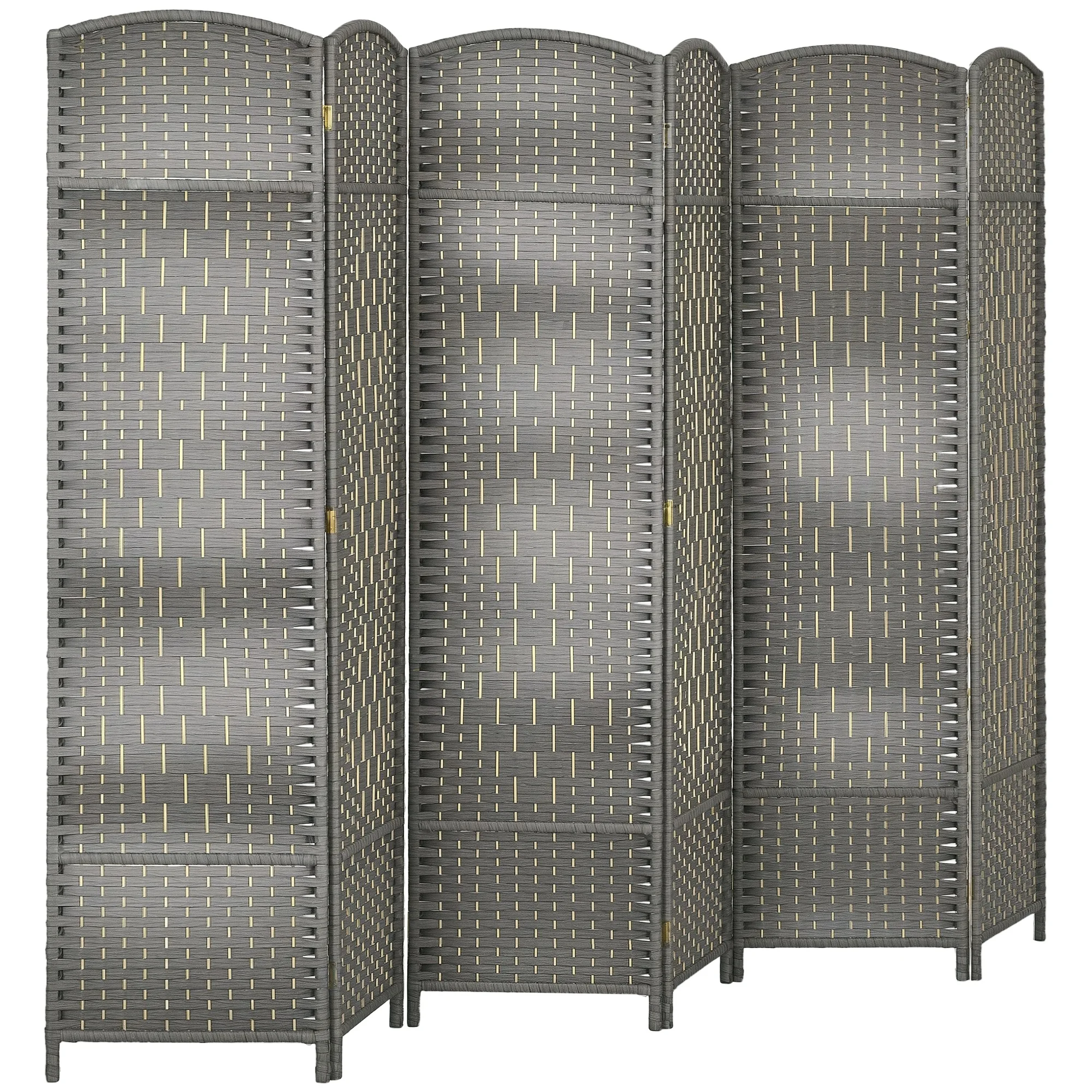 HOMCOM Paravent intérieur en bois 6 panneaux séparateur de pièce pliable pour salon chambre 270 x 180 cm gris mélangé