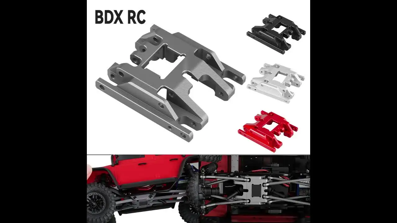 BDX RC 알루미늄 합금 스키드 플레이트 트랜스미션 마운트 기어박스 베이스 센터 프레임 브레이스 TRX4M 1/18 RC 크롤러 자동차 부품용