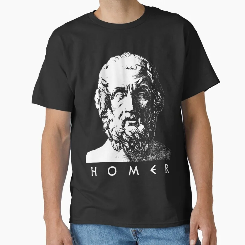 

Homer Ancient Greek Poet Iliad Odyssey Greece Funny Greek Philosophy Team gift T-shirt for men large size Tops S-6XL